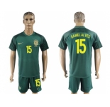 Brazil #15 Daniel Alves Away Soccer Country Jersey