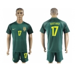 Brazil #17 Gustavo Away Soccer Country Jersey