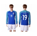 Brazil #19 Willian Away Long Sleeves Soccer Country Jersey