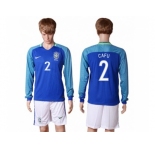 Brazil #2 Cafu Away Long Sleeves Soccer Country Jersey