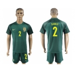 Brazil #2 Danilo Away Soccer Country Jersey