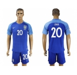 Brazil #20 LIMA Blue Soccer Country Jersey