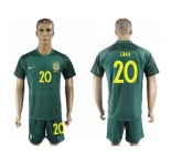 Brazil #20 Lima Away Soccer Country Jersey