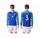 Brazil #3 T.Silva Away Long Sleeves Soccer Country Jersey