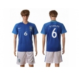 Brazil #6 R.Carlos Away Soccer Country Jersey