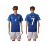 Brazil #7 D.Costa Away Soccer Country Jersey