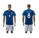 Brazil #8 Augusto Away Soccer Country Jersey