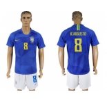 Brazil #8 R.Augusto Away Soccer Country Jersey