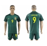 Brazil #9 Ronaldo Away Soccer Country Jersey