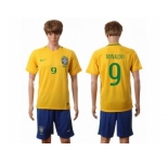 Brazil #9 Ronaldo Home Soccer Country Jersey1