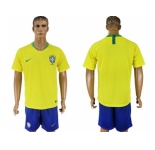 Brazil Blank Home Soccer Country Jersey