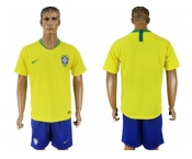 Brazil Blank Home Soccer Country Jersey