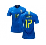 Women Brazil #17 Taison Away Soccer Country Jersey