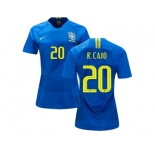 Women Brazil #20 R.Caio Away Soccer Country Jersey