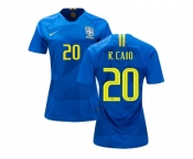 Women Brazil #20 R.Caio Away Soccer Country Jersey