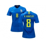 Women Brazil #8 R.Augusto Away Soccer Country Jersey