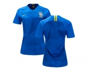 Women Brazil Blank Away Soccer Country Jersey