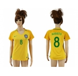 Women's Brazil #8 Augusto Home Soccer Country Jersey