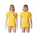 Women's Brazil Blank Home Soccer Country Jersey
