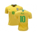Brazil #10 Pele Home Kid Soccer Country Jersey