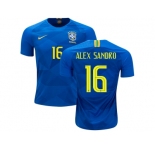 Brazil #16 Alex Sandro Away Kid Soccer Country Jersey