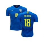 Brazil #18 Rafinha Away Kid Soccer Country Jersey