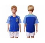 Brazil Blank Away Kid Soccer Country Jersey