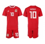 Wales #10 Ramsey Red Home Soccer Club Jersey