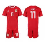 Wales #11 Giggs Red Home Soccer Club Jersey