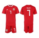 Wales #7 Allen Red Home Soccer Club Jersey