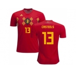 Belgium #13 Casteels Red Soccer Country Jersey