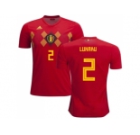 Belgium #2 Lukaku Red Soccer Country Jersey