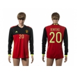 Belgium #20 Benteke Red Home Long Sleeves Soccer Country Jersey1