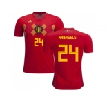 Belgium #24 Kabasele Red Soccer Country Jers