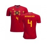 Belgium #4 Dendoncker Red Soccer Country Jersey