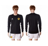 Belgium Blank Black Goalkeeper Long Sleeves Soccer Country Jersey
