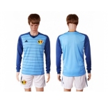 Belgium Blank Blue Goalkeeper Long Sleeves Soccer Country Jersey