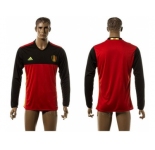 Belgium Blank Red Home Long Sleeves Soccer Country Jersey