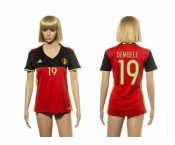 Women's Belgium #19 Dembele Red Home Soccer Country Jersey