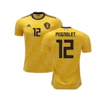 Belgium #12 Mignolet Away Kid Soccer Country Jersey