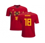 Belgium #18 Hazard Home Kid Soccer Country Jersey