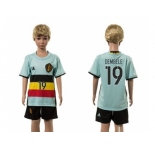 Belgium #19 Dembele Away Kid Soccer Country Jersey