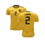 Belgium #2 Lukaku Away Kid Soccer Country Jersey