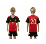 Belgium #20 Benteke Red Home Kid Soccer Country Jersey