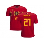 Belgium #21 Depoitre Home Kid Soccer Country Jersey