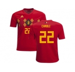 Belgium #22 Chadli Home Kid Soccer Country Jersey
