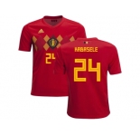Belgium #24 Kabasele Home Kid Soccer Country Jersey