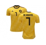 Belgium #7 De Bruyane Away Kid Soccer Country Jersey
