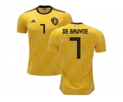 Belgium #7 De Bruyane Away Kid Soccer Country Jersey
