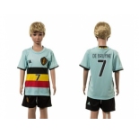 Belgium #7 De Bruyne Away Kid Soccer Country Jersey